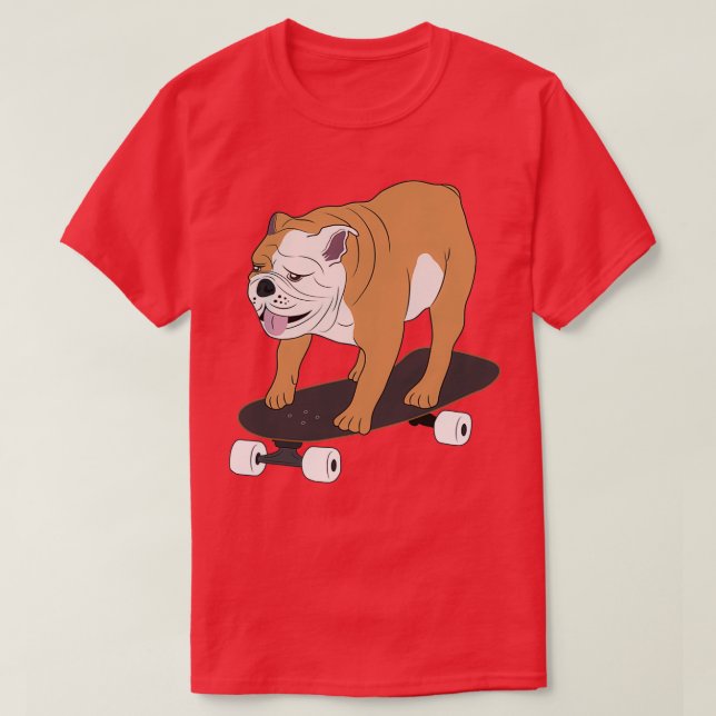 Skateboarding bulldog T-Shirt (Design Front)