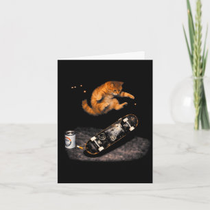 Skateboarding cat funny cat meme men women kids card