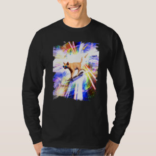 Skateboarding Cat Kitten Skating Trippy Skateboard T-Shirt