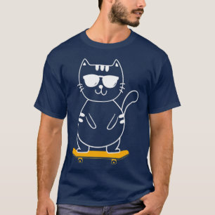 Skateboarding Cat - Skateboard Skateboarder Skater T-Shirt