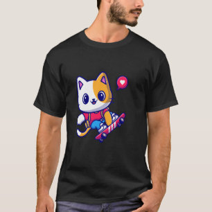 Skateboarding-Cat Skateboarder on a Skateboard T-Shirt