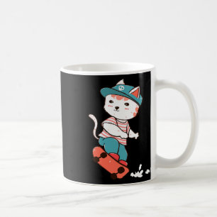 Skateboarding Cat - Skaters Skateboard - Cat Lover Coffee Mug