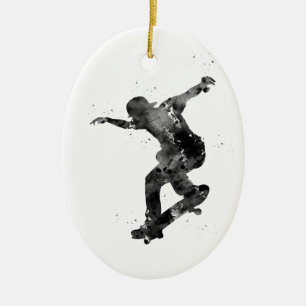 Skateboarding Ceramic Ornament