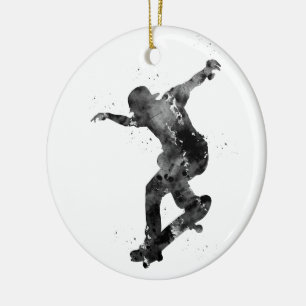 Skateboarding Ceramic Ornament