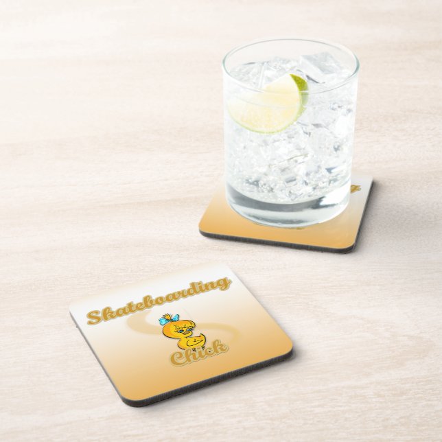 Skateboarding Chick Coaster (Right Side)