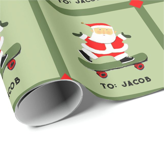 Skateboarding Christmas Gift Wrapping Paper (Roll Corner)