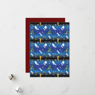 Skateboarding Christmas Tree Skateboarder Holiday Card