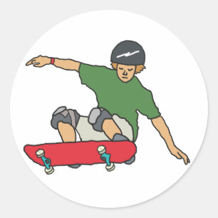 Skateboarding Classic Round Sticker