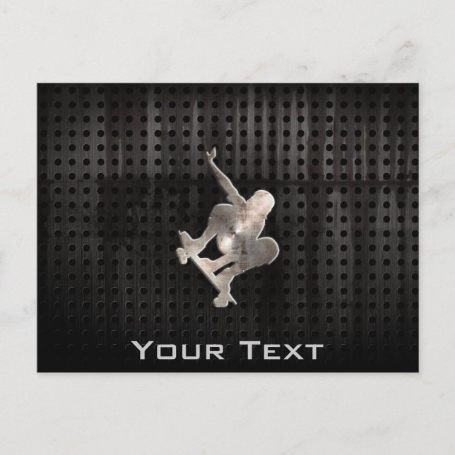 Skateboarding; Cool Black Postcard (Front)
