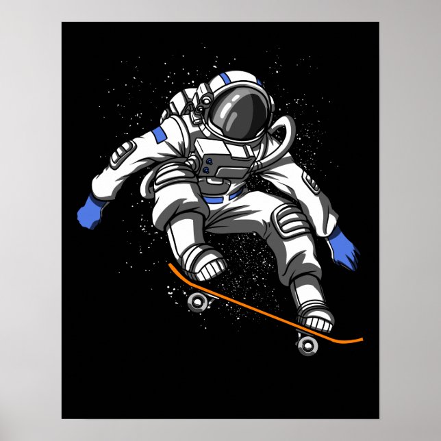 Skateboarding Cosmic Space Poster (Front)