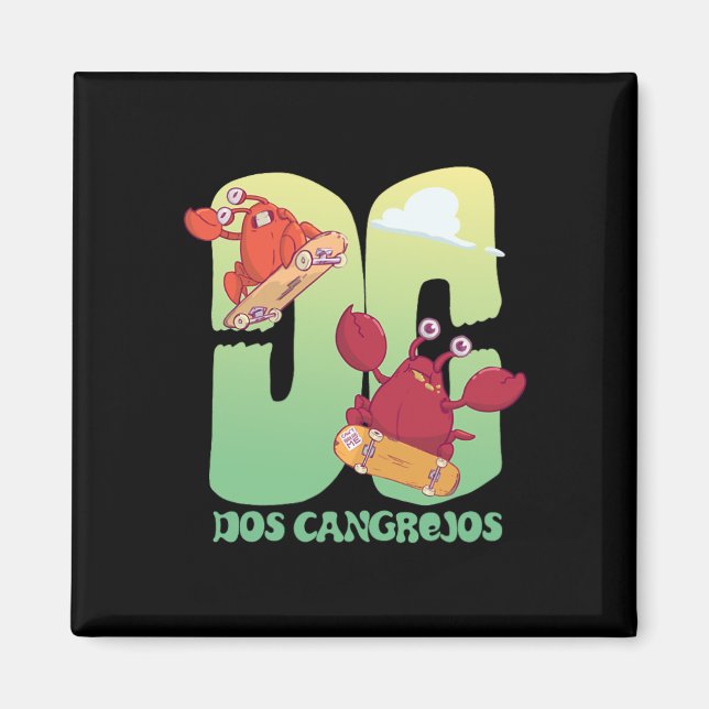 Skateboarding Crabs  Magnet (Front)