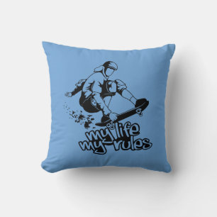Skateboarding custom throw pillow