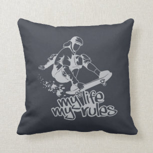 Skateboarding custom throw pillow