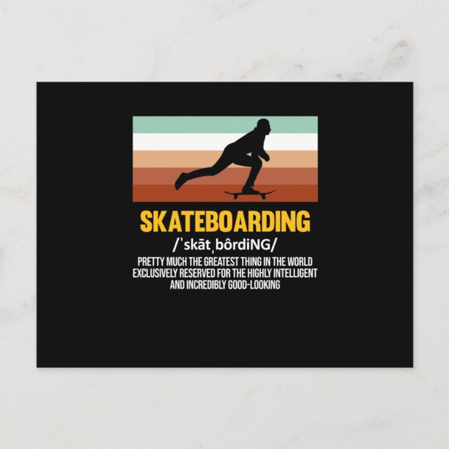 Skateboarding Definition Skateboarder Skateboard Invitation Postcard (Front)