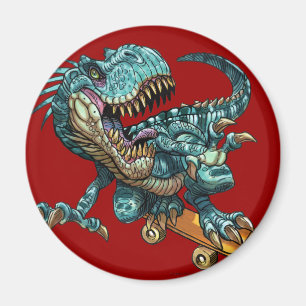 Skateboarding Dinosaur Magnet