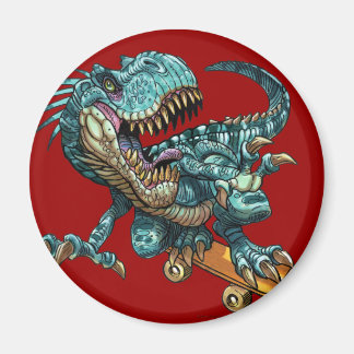 Skateboarding Dinosaur Magnet