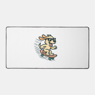 Skateboarding Dog Desk Mat