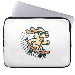 Skateboarding Dog Laptop Sleeve