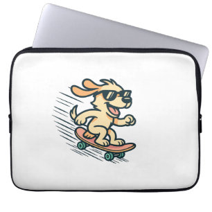 Skateboarding Dog Laptop Sleeve