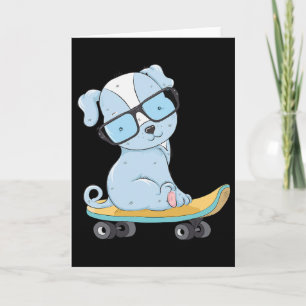 Skateboarding Dog Puppy Funny Skateboard Cute Dog  Card