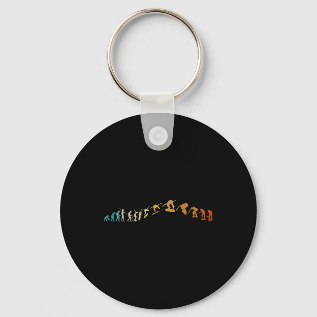 Skateboarding Evolution - Skateboarder Evolving  Key Ring (Front)
