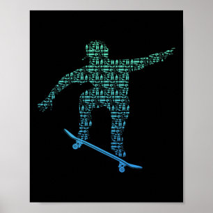 Skateboarding Extreme Sport Skater Gear Skateboard Poster