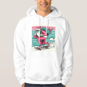 Skateboarding father christmas hoodie