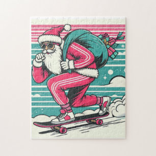 Skateboarding father christmas jigsaw puzzle