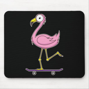 Skateboarding Flamingo  Mouse Pad