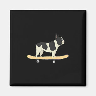 Skateboarding French Bulldog Puppy Gift Magnet
