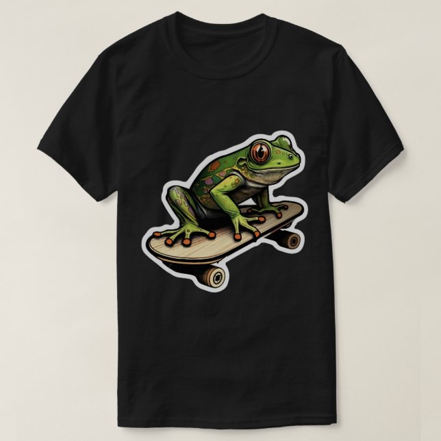 skateboarding frog (16) T-Shirt (Design Front)