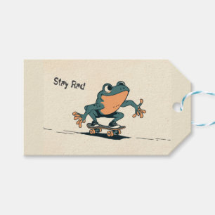 Skateboarding Frog – Cute Cartoon Animal Art Gift Tags