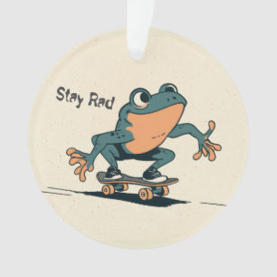 Skateboarding Frog – Cute Cartoon Animal Art Ornament