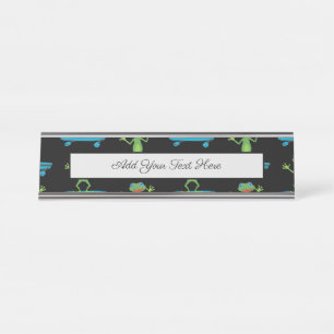 Skateboarding Frog Funny Skateboard Animal Lover Desk Name Plate