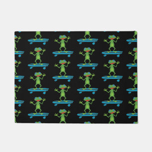 Skateboarding Frog Funny Skateboard Animal Lover Doormat