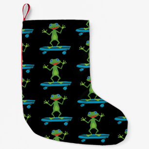 Skateboarding Frog Funny Skateboard Animal Lover Small Christmas Stocking
