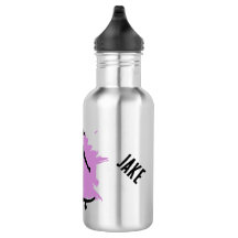 Skateboarding Giraffe Personalized Water Bottle