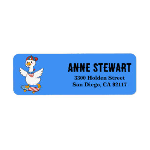 Skateboarding Goose 4th of July Return Address Label