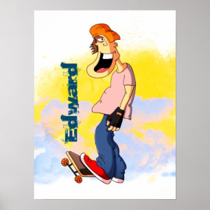 Skateboarding Guy Poster
