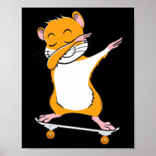 Skateboarding Hamster On Skateboard Gift For Skate Poster