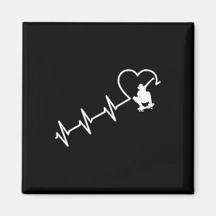 Skateboarding - Heartbeat Skateboard Lover Tee Magnet