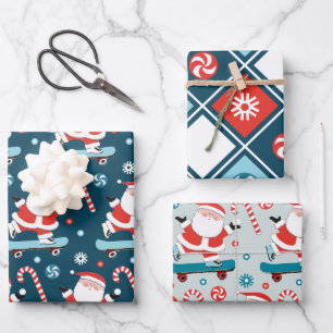 Skateboarding Holiday Gift Wrapping Paper