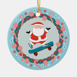 Skateboarding Holiday Gifts Ceramic Ornament