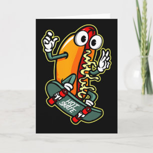 Skateboarding Hot Dog  Card
