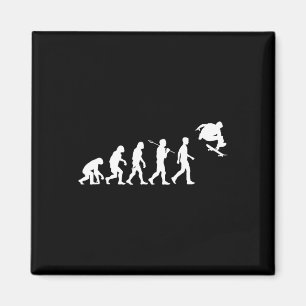 Skateboarding Humanity Evolved To Jump High Fun Sk Magnet