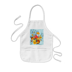 Skateboarding kid party kids apron