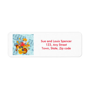 Skateboarding kid party return address label
