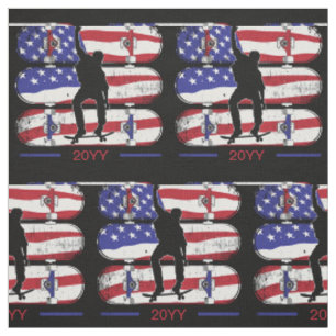 Skateboarding Men - USA American Flag Fabric