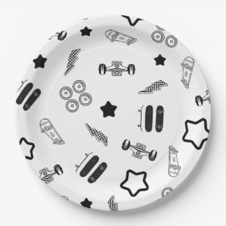 Skateboarding Party Paper Plates 9"