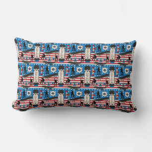 Skateboarding Patriotic USA Skateboarder Lumbar Cushion